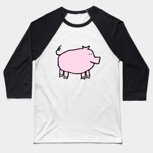 Soft Pink Pig Right Baseball T-Shirt